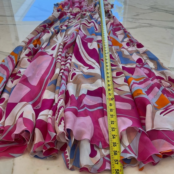 EMILIO PUCCI PINK MULTI MAXI SILK DRESS SIZE IT 40 / US 6 - Picture 14 of 17